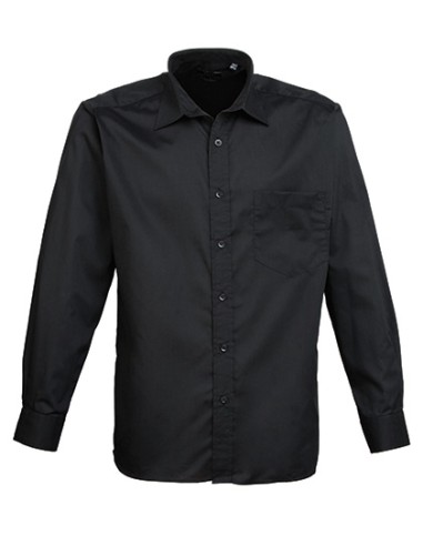 P-PR200-Mens Poplin Long Sleeve Shirt